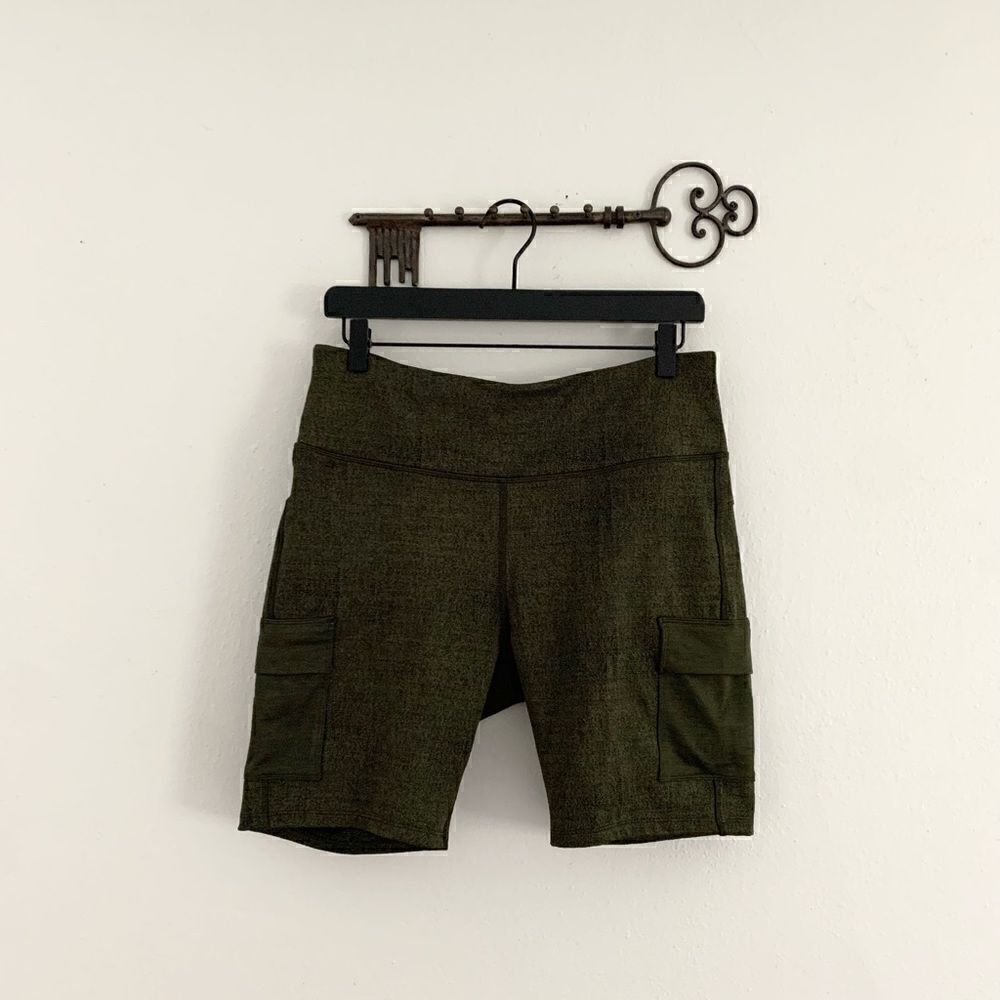 Alpine dark green athletic bike hiking outdoor shorts with pockets size large